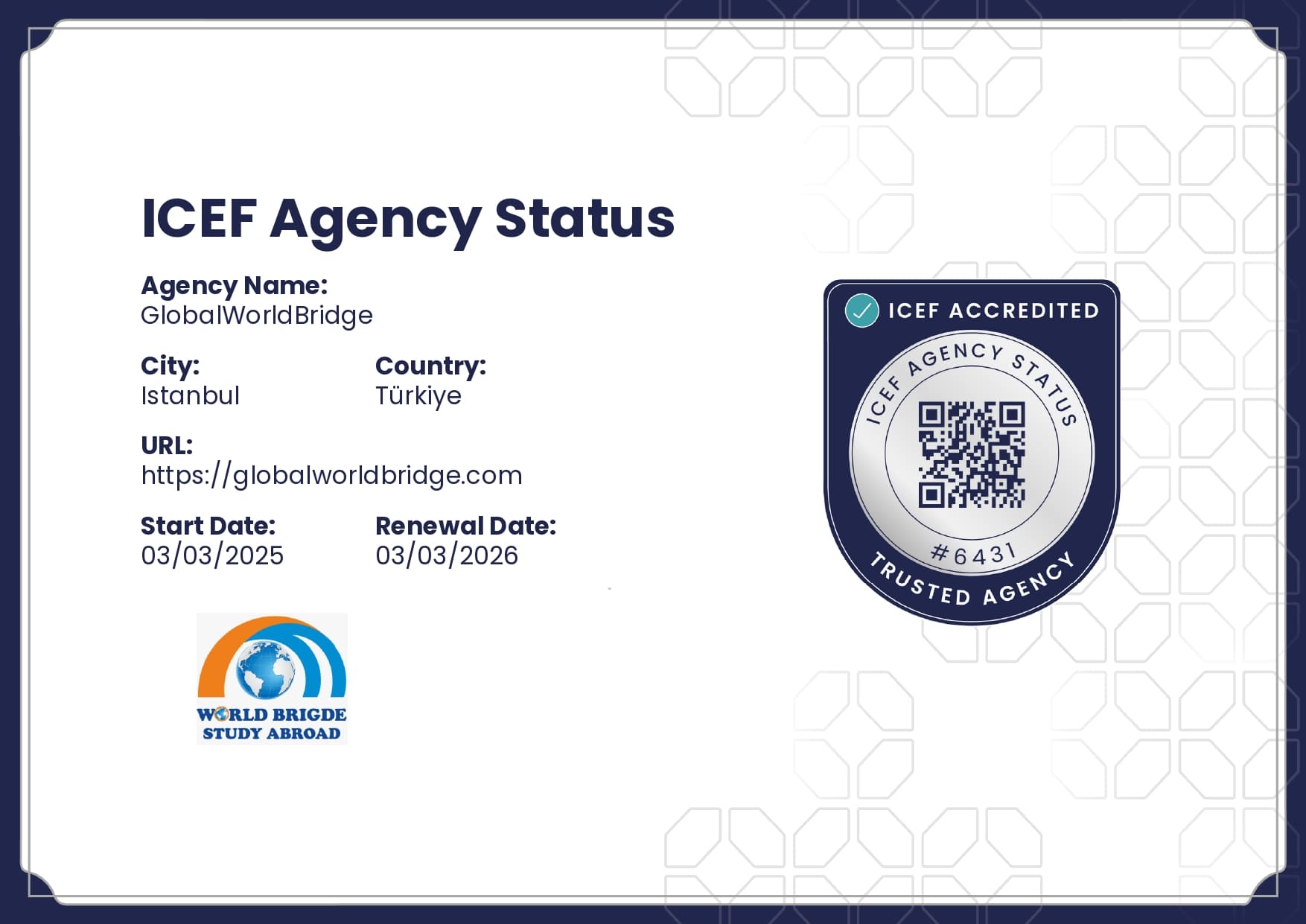 ICEF Accredited Agency #6431